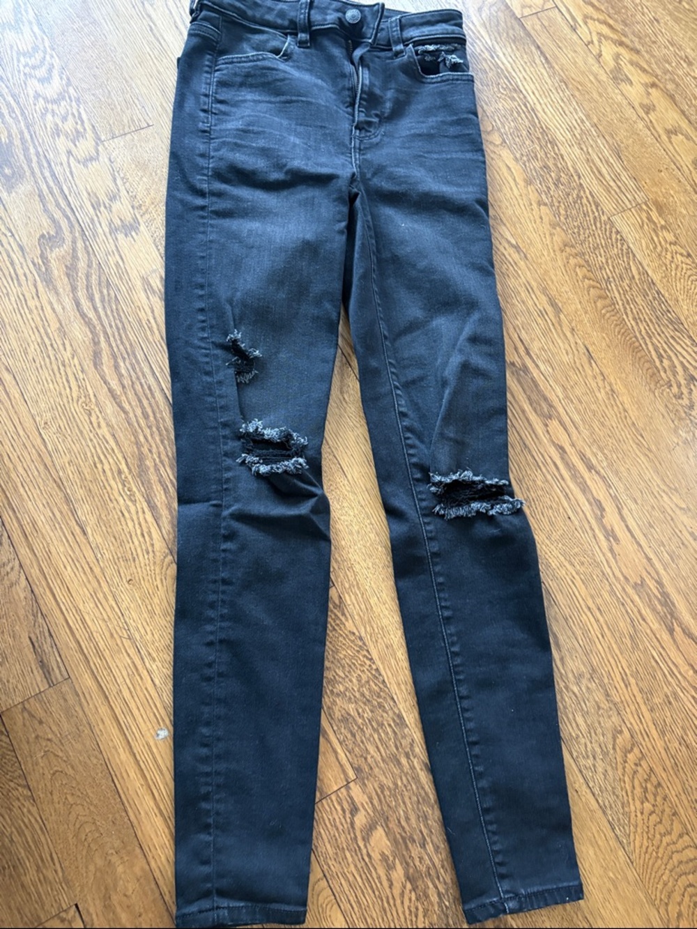 American Eagle Outfitters Black Ripped Skinny Jeans